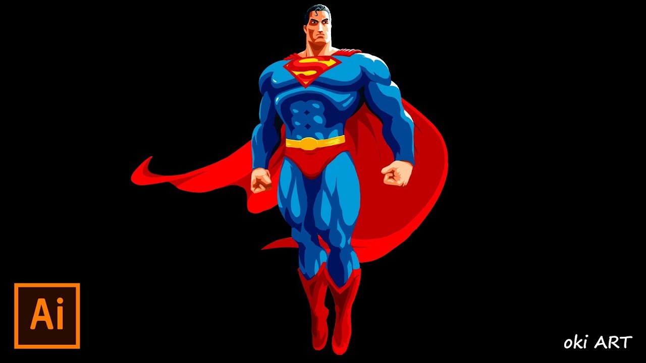 Drawing Superman Illustrator イラストメイキング スーパーマン Youtube