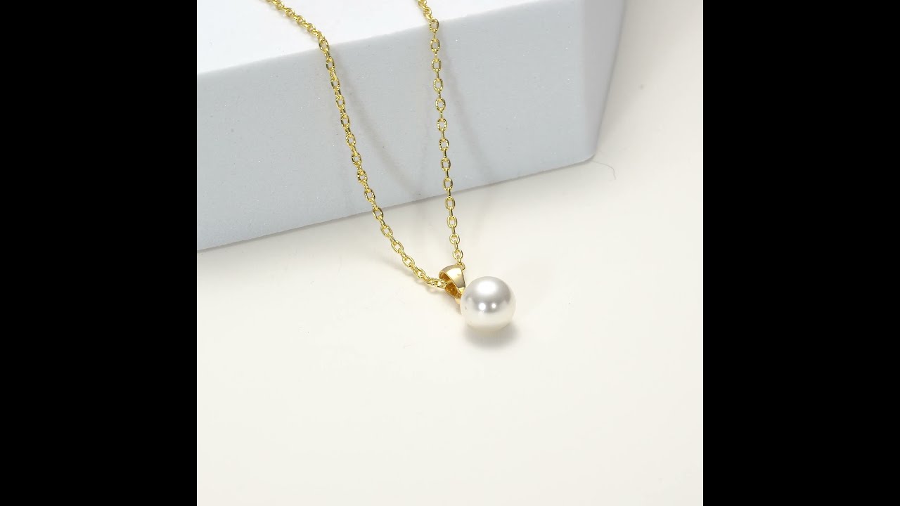Gold Shell Pearl Necklace by Philip Jones Jewellery