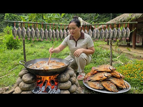FULL FISH FRIED | Whole Fried Fish Recipe Cooking in village | Lý Thị Ca