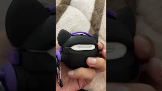 Silicone Cartoon  Cover with Keychain, 360° Protective Case For Airpods 2 & 1 (Hip-Hop Bulldog Blue)
