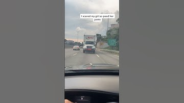 Scared my girl on the highway and she pee’d all over my Seats 😂😂😂 #car #carprank #scary #carscare 