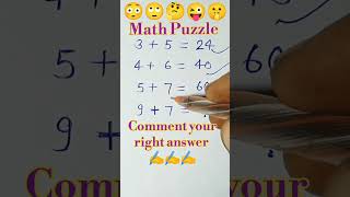 Math puzzle || Math reasoning question || shortvideos youtubeshorts basicmath