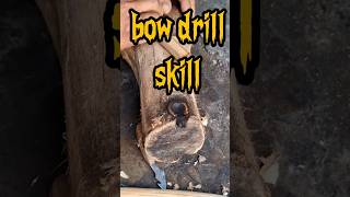 bow drill using logs fireboard #primitivefire #survival