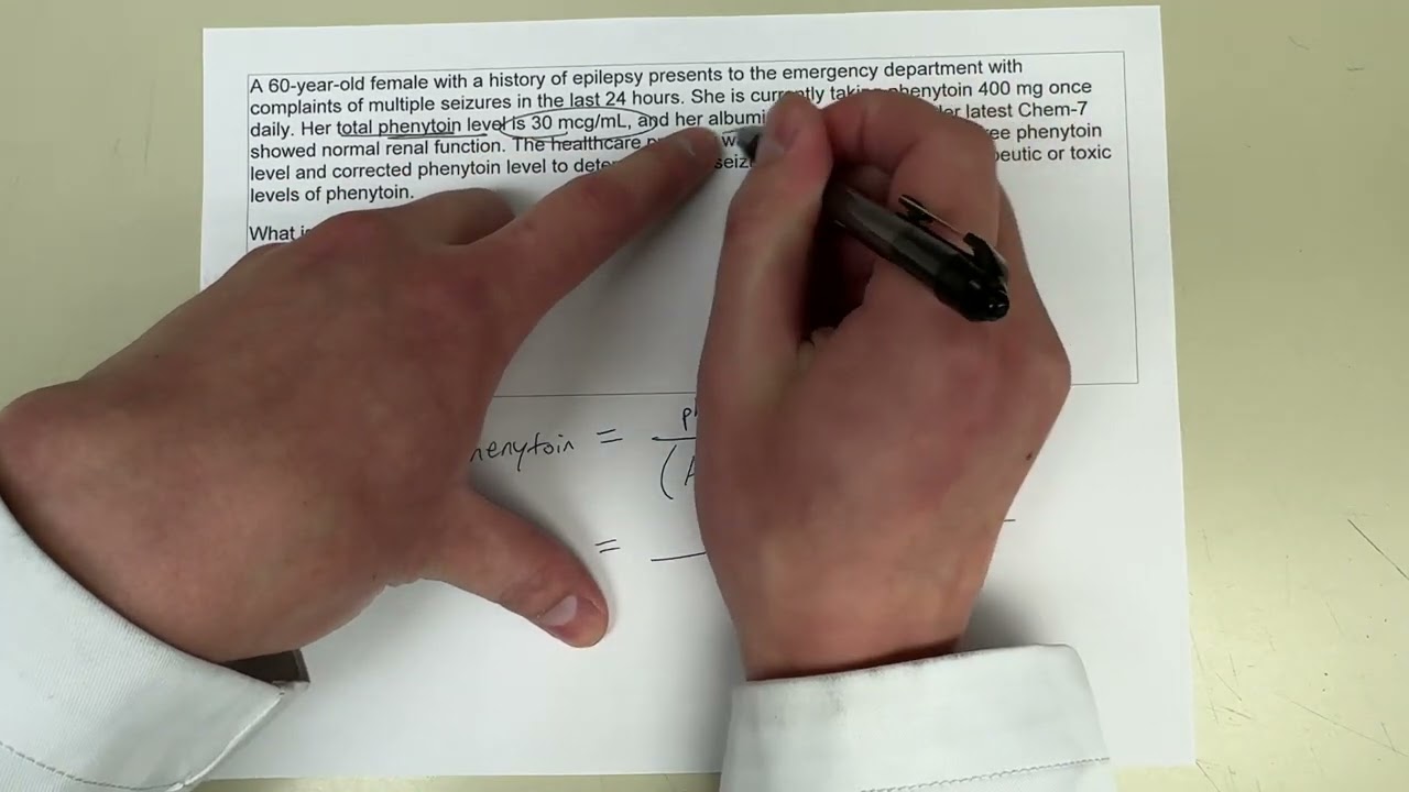 Corrected Phenytoin calculation (NAPLEX) (difficulty: easy)