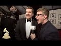 James Corden with Tyler Oakley | Red Carpet | 58th GRAMMYs