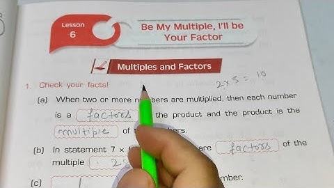 Be My Multiple, i will be your factor Chapter -6 || Class 5th Maths || Workbook Arya publishers ||
