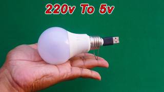 How To Convert AC 220v LED Bulb To DC 4v LED Bulb At Home | Making USB LED Bulb | Mini LED Bulb DIY