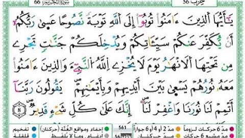 القرٱن الكريم تلاوة عطرة وجميلة مكتوبة لسـورة التحريم برواية ورش عن نافع بصوت الشيخ  حمزة الجزائري
