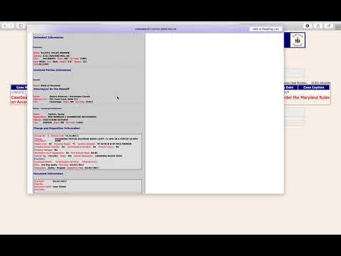 ALR Maryland Judiciary Case Search Screencast