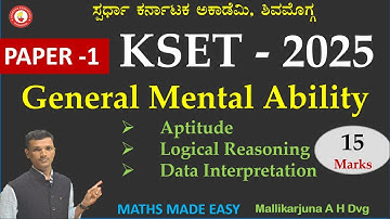 KSET|Paper -1|Data interpretation,Aptitude, Reasoning by Mallikarjun AH @spardhakarnatakaacademy 