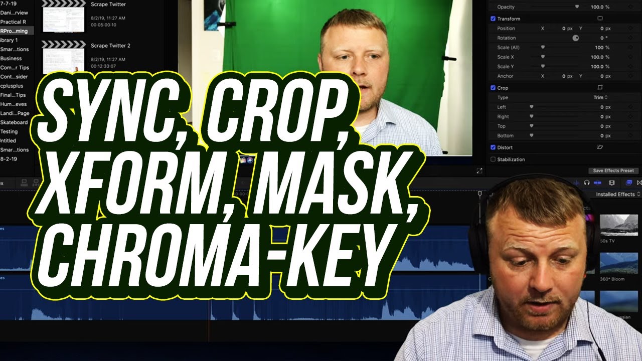 Sync Audio, add Chroma-Key, Crop, Mask and Transform all with FCPX Live