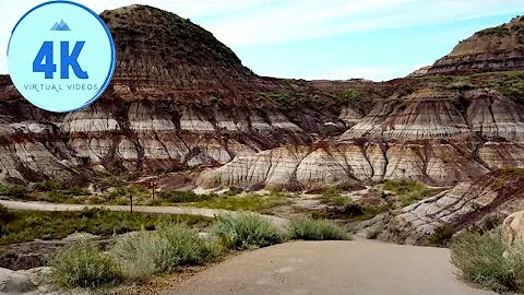 4K - Virtual Walk - Badlands - Dinosaur Trail - Dr...