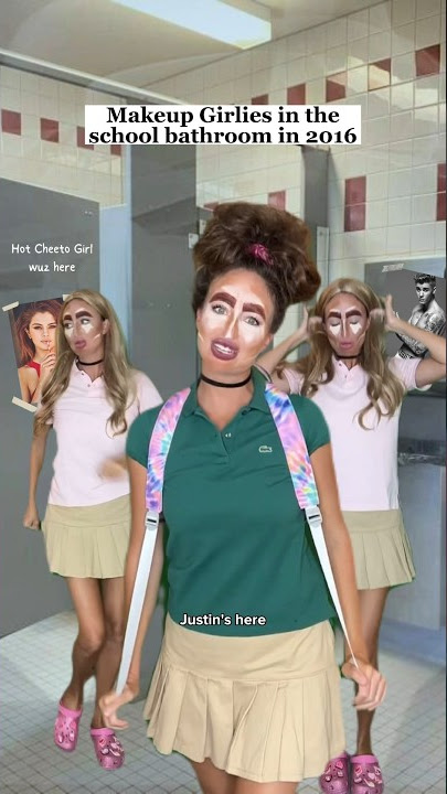 Makeup girlies in the school bathroom in between classes overloading on perfume #2010s
