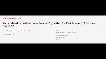 Generalized Persistent Polar Format Algorithm for Fast Imaging of Airborne Video SAR | RTCL.TV