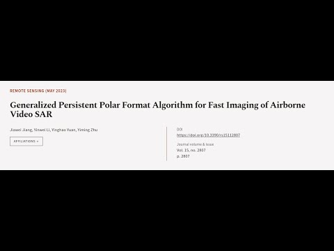 Generalized Persistent Polar Format Algorithm for Fast Imaging of Airborne Video SAR | RTCL.TV