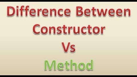 Difference Between constructor and method in Java