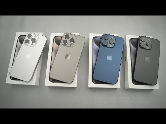 iPhone 15 Pro in All Colors Natural Titanium, Blue, Black & White