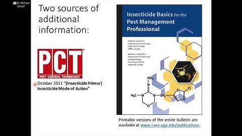 Basics of Insecticide Classification and Mode of Action for Pest Management Professionals