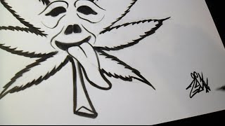 Cómo dibujar hoja de Marihuana Graffiti - thptnganamst.edu.vn