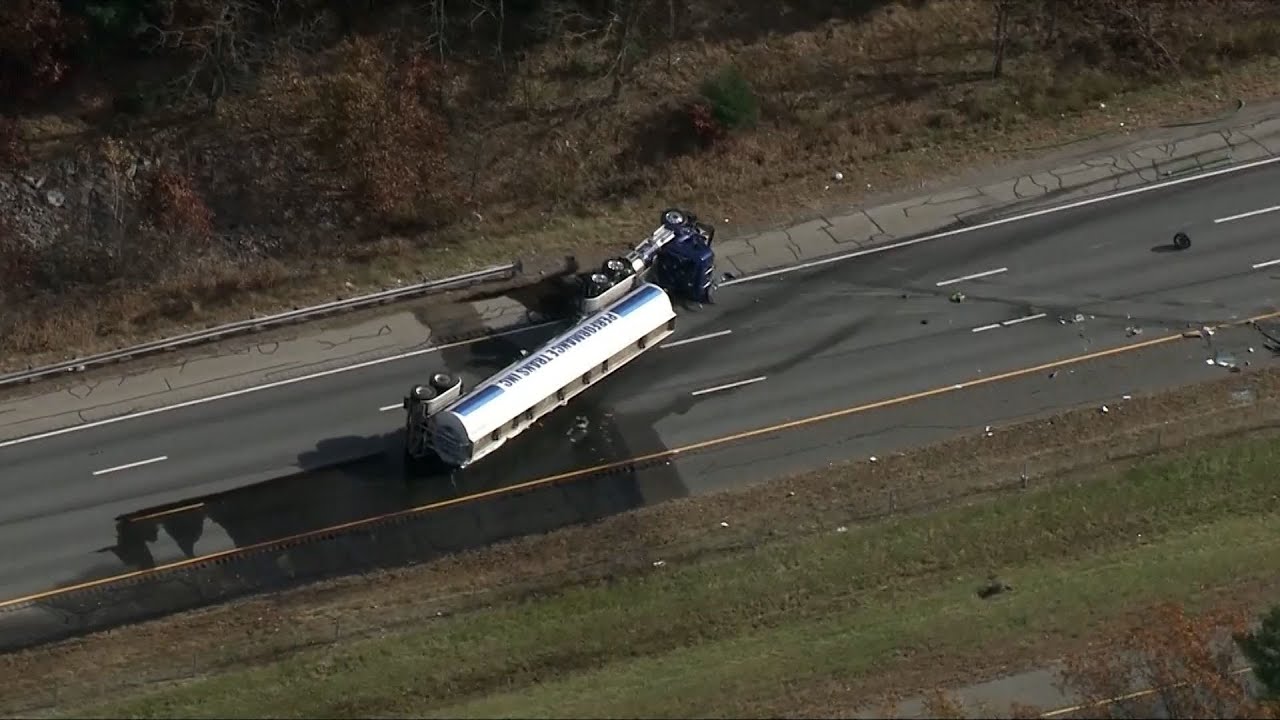 Tanker crash spills fuel onto Route 3, shutting down stretch of Mass ...