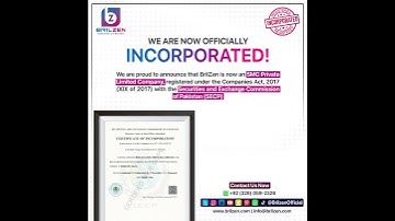 We are officially incorporated with SECP