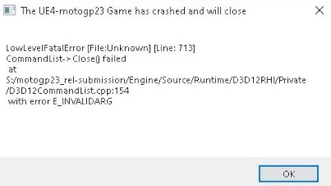 FIX moto gp 23 low level fatal error line:713 & FIX Low Level Fatal Error