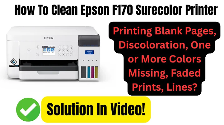 How To Clean Epson F170 Surecolor Printing Blank Pages, Not Printing Black/Color
