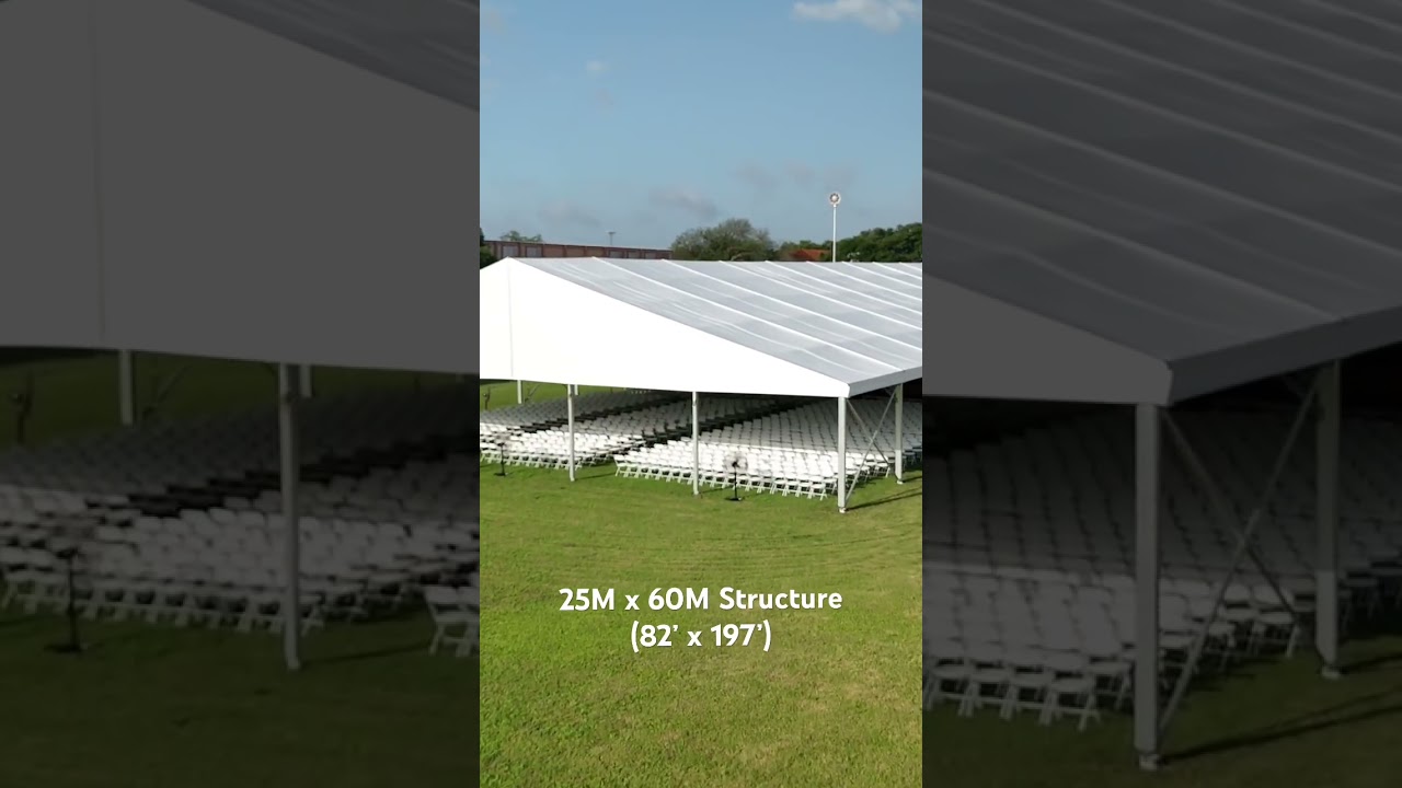 Big D Party Rentals installed  a 25M x 60M Structure Tent in Dallas Texas. #dallastentrentals