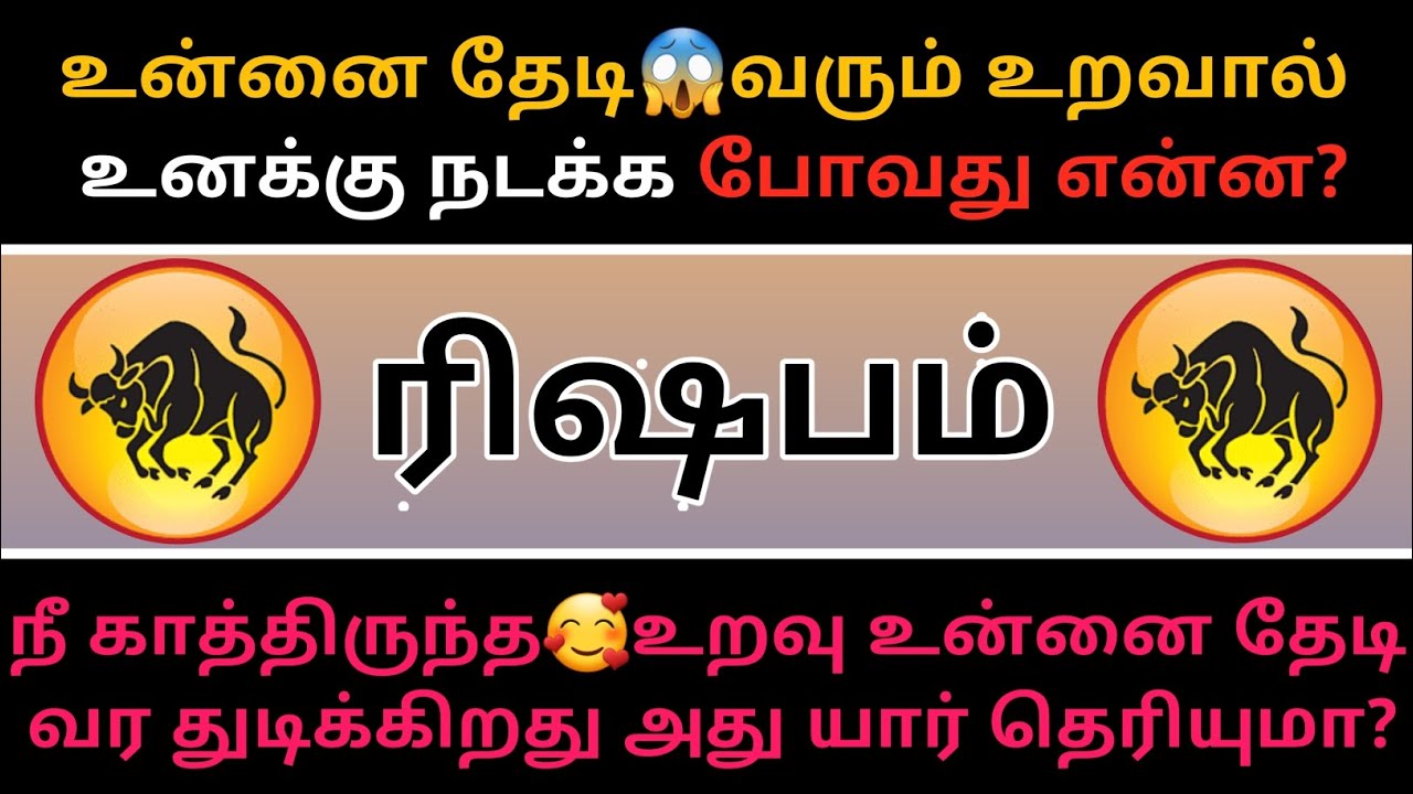 ரிஷபம் ராசி - உன்னை தேடி வரும் உறவால்😮என்ன நடக்கும்!...