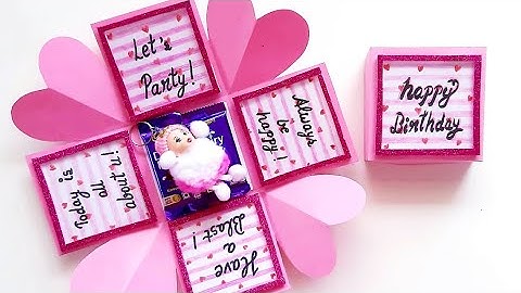 DIY Greeting Cards for Birthday / Chocolate explosion box tutorial / How to make Explosion Box