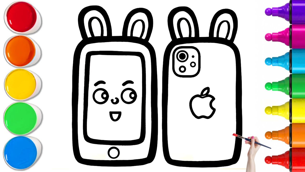 📱 How To Draw a Cute Iphone | Mobile Phone Drawing | Easy Step By Step ...