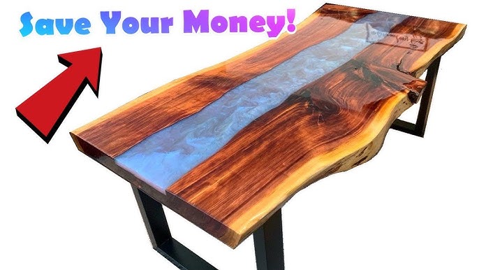 Waterfall Wood Epoxy River Desk – ER Casa