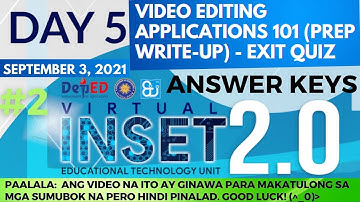 VINSET 2.0 DAY 5 ANSWER KEY Video Editing Applications 101 (prep write-up) - Exit Quiz