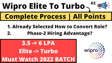 Wipro Elite to Turbo | 3.5 - 6 LPA | Complete Process PART-2 Increase Package Series