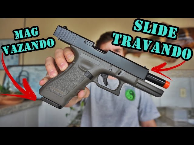 brinquedo arminha glock lança bolinha de gel premium - Escorrega o