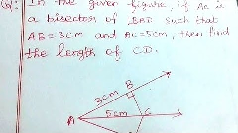 Triangles| If AC is a bisector of angle BAD such that AB=3cm and AC=5cm,find the length of CD