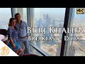 Burj Khalifa View from Top Floor Inside Dubai Restaurant Luxury Breakfast Atmosphere Bar