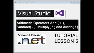 Celebrity Visual Basic Net  2017- 2018 Lesson 5 Arithmetic Operator Profile