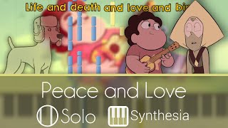 Peace and Love - Steven Universe - |SOLO PIANO TUTORIAL W/LYRICS| -- Synthesia HD chords