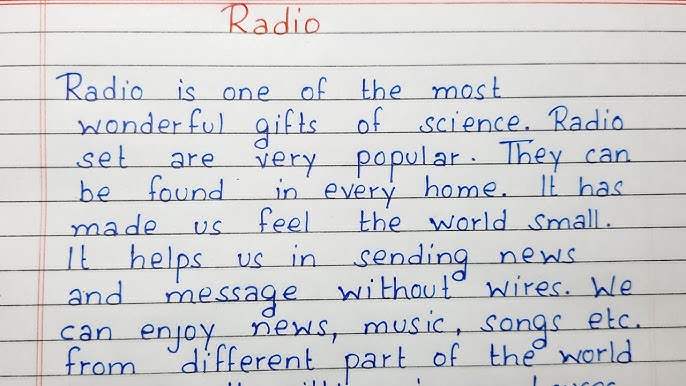 Write A Short Essay On Radio Essay Writing English 