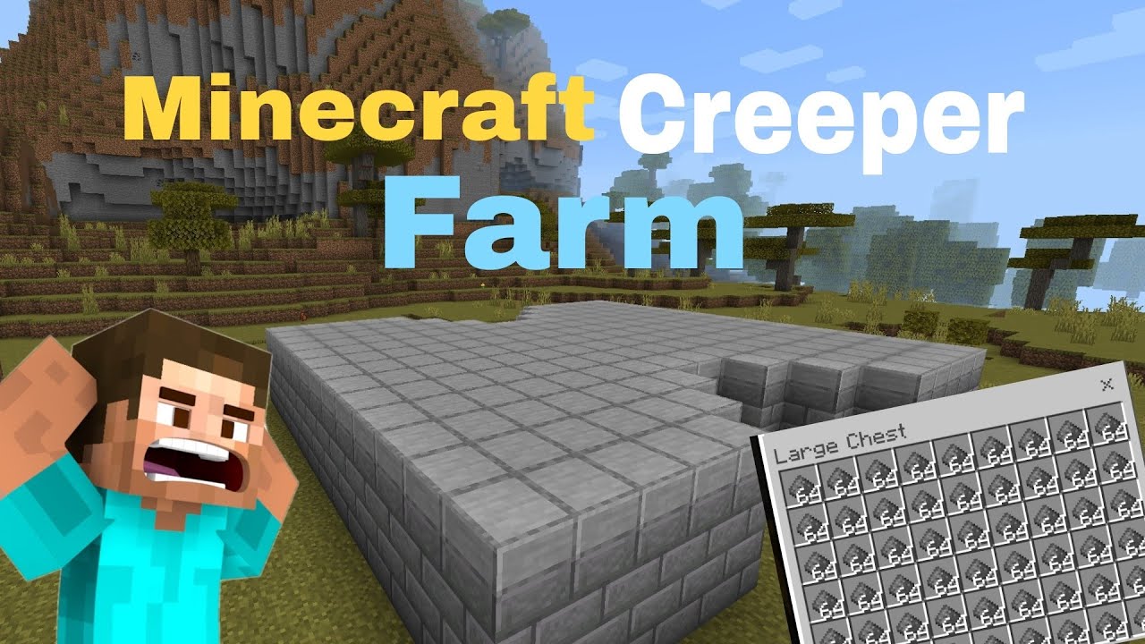 How To Make Creeper Farm In Minecraft Bedrock 1.19 - YouTube