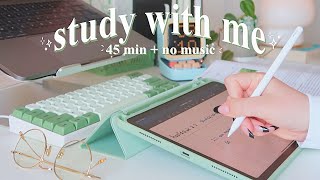 45min study with me 🌙 real time | no music, soft background ASMR + apple pencil sounds screenshot 1