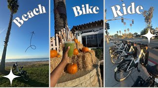 Productive Day Vlog | At-Home Workout, Cleaning, Folding Laundry &amp; Bike Ride to the Beach