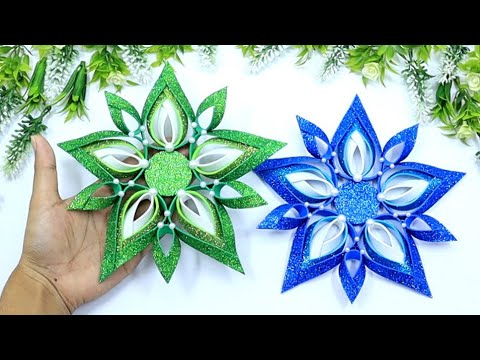 Easy Eva Glitter Foam Mini Snowflakes❄️Christmas Ornaments