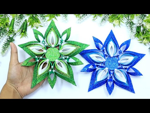 Glitter Foam Sheet Snowflake ❄️ EVA Foam Snowflakes ❄️ DIY Christmas Tree  Decoration Ornaments 