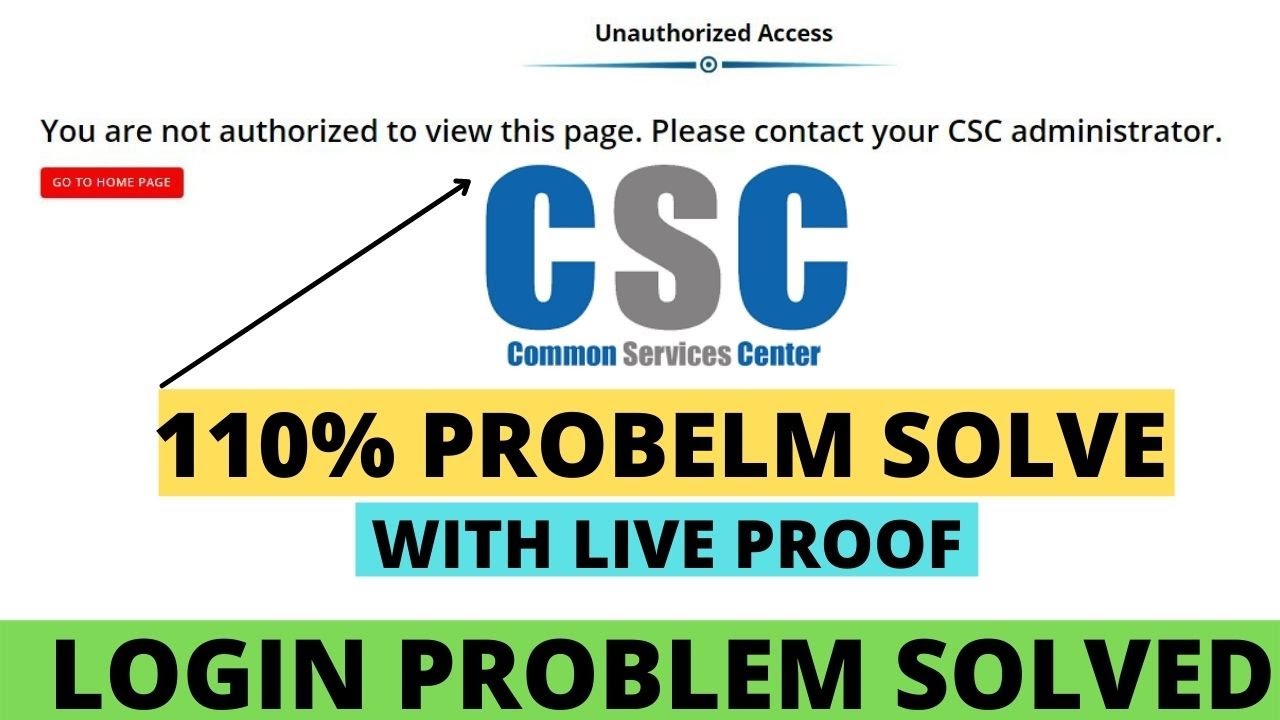 You are not authorized to view this page. Please contact your CSC ...