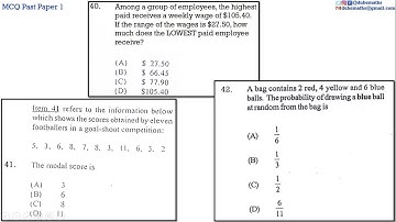 40,41&42 | Statistics | Multiple Choice 1 | CXC CSEC Mathematics
