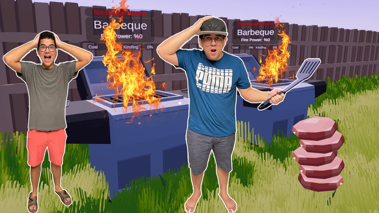 FIZEMOS UM CHURRASCO NA NOSSA CASA E DEU TUDO ERRADO!!! - Bbq Simulator