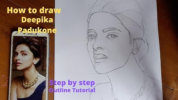 How to Draw Deepika Padukone Step by Step Outline Tutorial For Beginners
