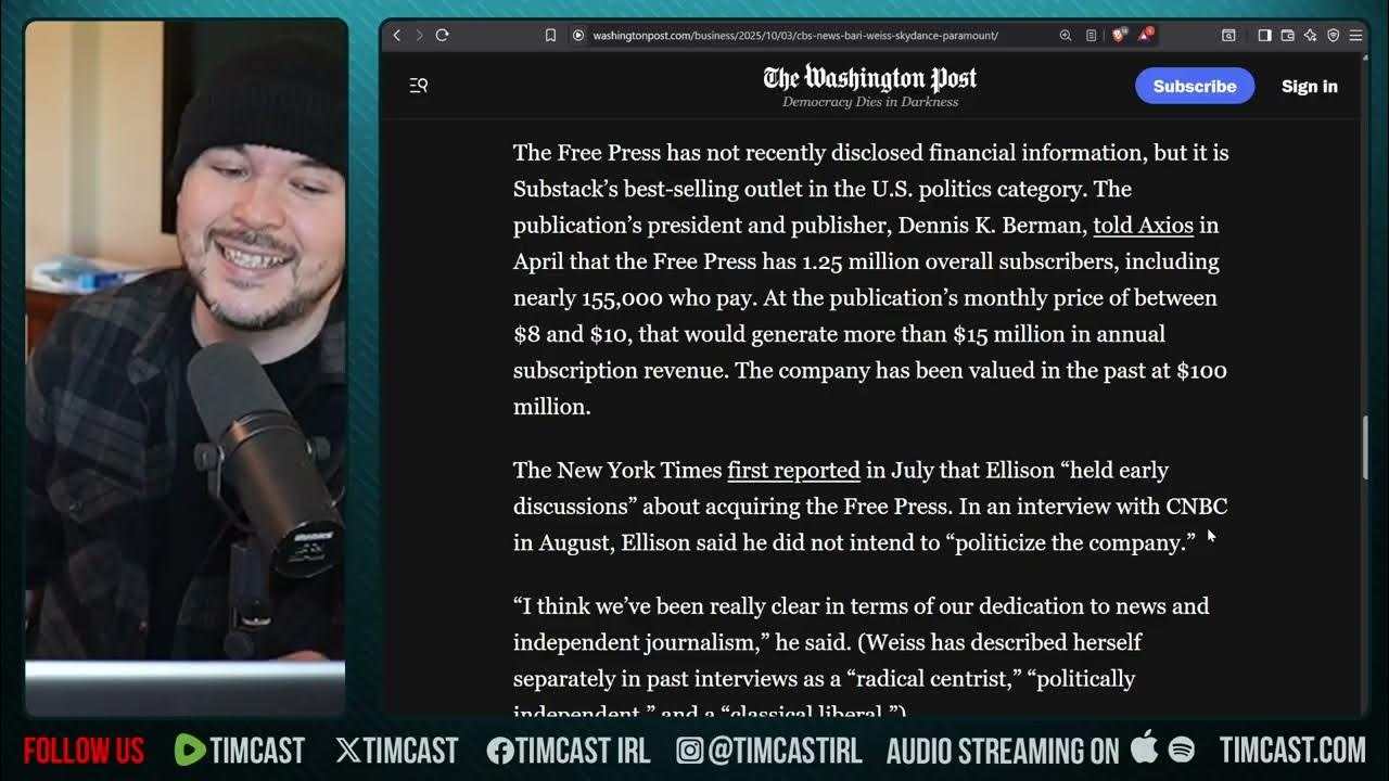 Bari Weiss Sells The Free Press For 0M, I Call Shenanigans| Tim Pool